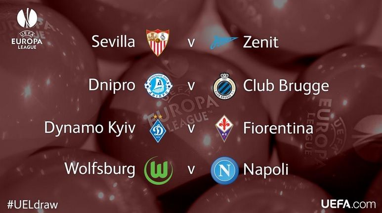 Europa League, evitato il derby italiano ai quarti: Napoli col Wolfsburg, Dinamo Kiev-Fiorentina
