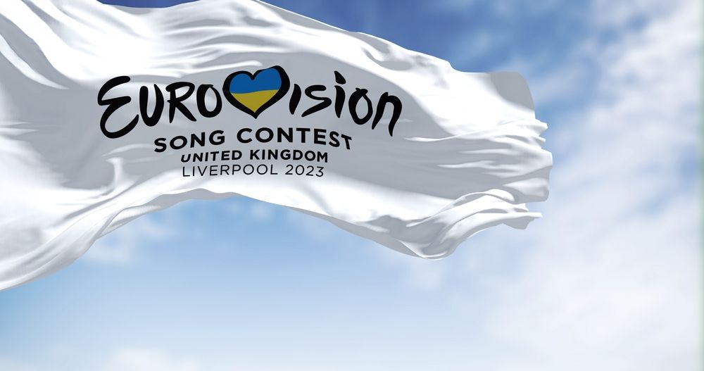 Bandiera con logo dell'Eurovision