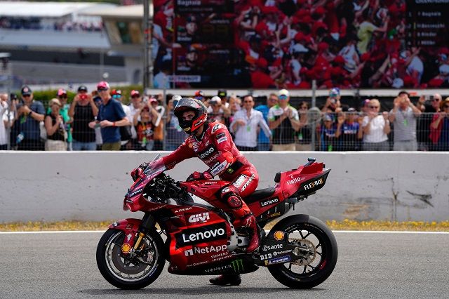 Pecco Bagnaia sulla sua Ducati Desmosedici