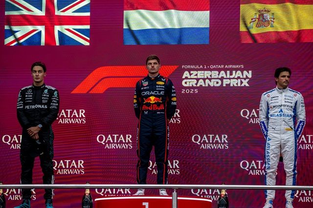 Max Verstappen, George Russell, Carlos Sainz